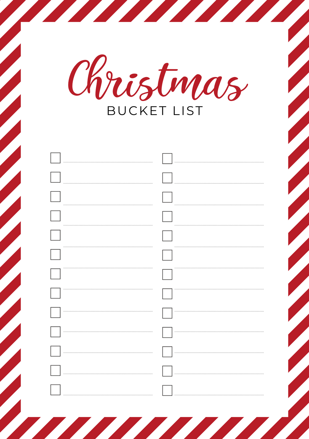 Christmas Bucket List